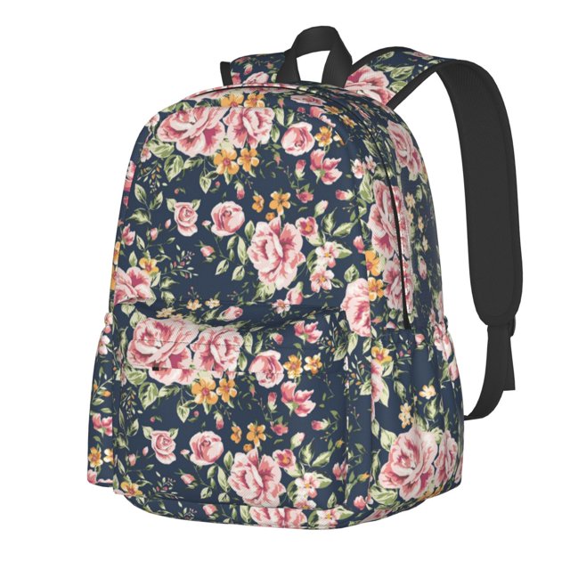 Disketp Vintage Floral Mochila Escolar de Gran Capacidad y Peso Ligero, Mochila de Viaje Ideal para Escuela, Trabajo y Uso Diario, Cómoda y con Estilo