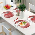 thumbnail image 6 of GZHJMY Christmas Snowman Round Placemats Non-Slip Washable Polyester Table Mats Set of 4 Heat Resistant Placemats for Kitchen Dining Table Decoration, 6 of 7