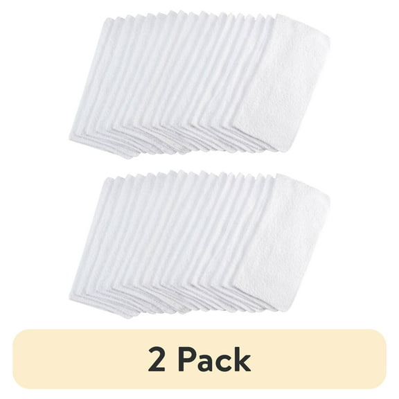 (2 pack) Mainstays 18-Pack Washcloth Bundle, White
