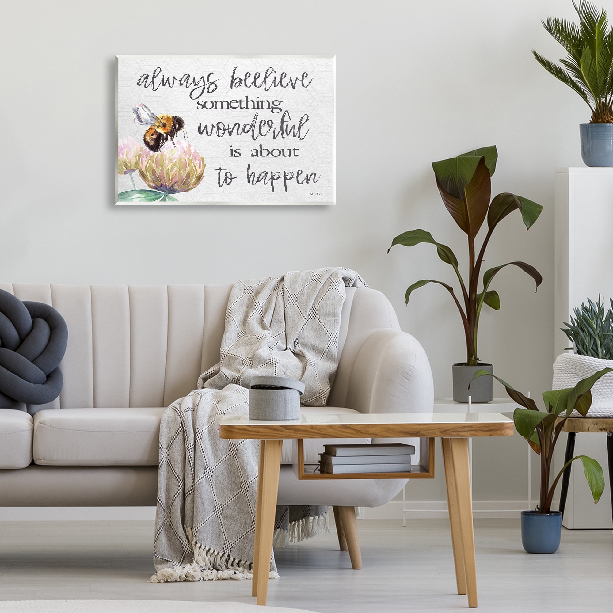 Stupell Industries Always Believe Something Wonderful Wall Plaque Art, design by Susie Boyer
