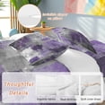 thumbnail image 3 of Purple Grey Duvet Cover Set, Modern Oil Painted Abstract Art Aesthetics Soft Duvet Cover Twin Size Bedding Set 4 Pieces, 1 Quiltcover and 2 Pillowcases with Zipper, 1 Bed Sheet for All Seasons, 3 of 9