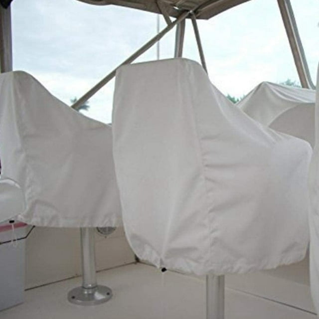 2X Boat Cover, Outdoor Waterproof Pontoon Captain Boat Bench Chair Cover, Chair Protective Covers