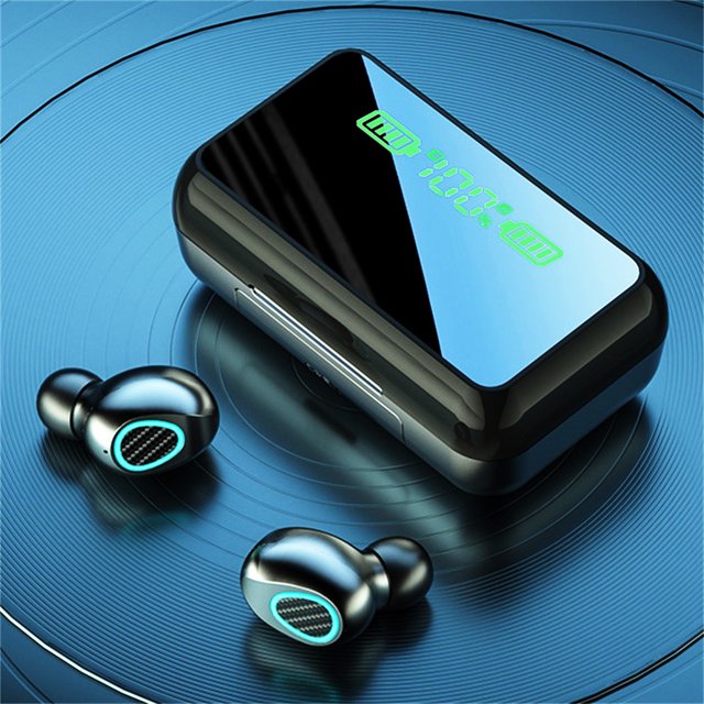 Ganfancp Espejo Tws-Auriculares con Rgb Led Lámpara de Respiración Pantalla Digital Touch-Control Inalámbrico Bluetooth Auriculares Auriculares Auriculares Largo Ofertas Del Día Liquidación 1 Par de