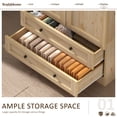 thumbnail image 5 of Brafabhome 71"H Armoire Wardrobe Closet with 2 Drawers, Farmhouse 2 Doors Armoire Cabinet with Hanging Rod, Modern Freestanding Wardrobe Clothes Cabinet for Bedroom | Nature, 5 of 8