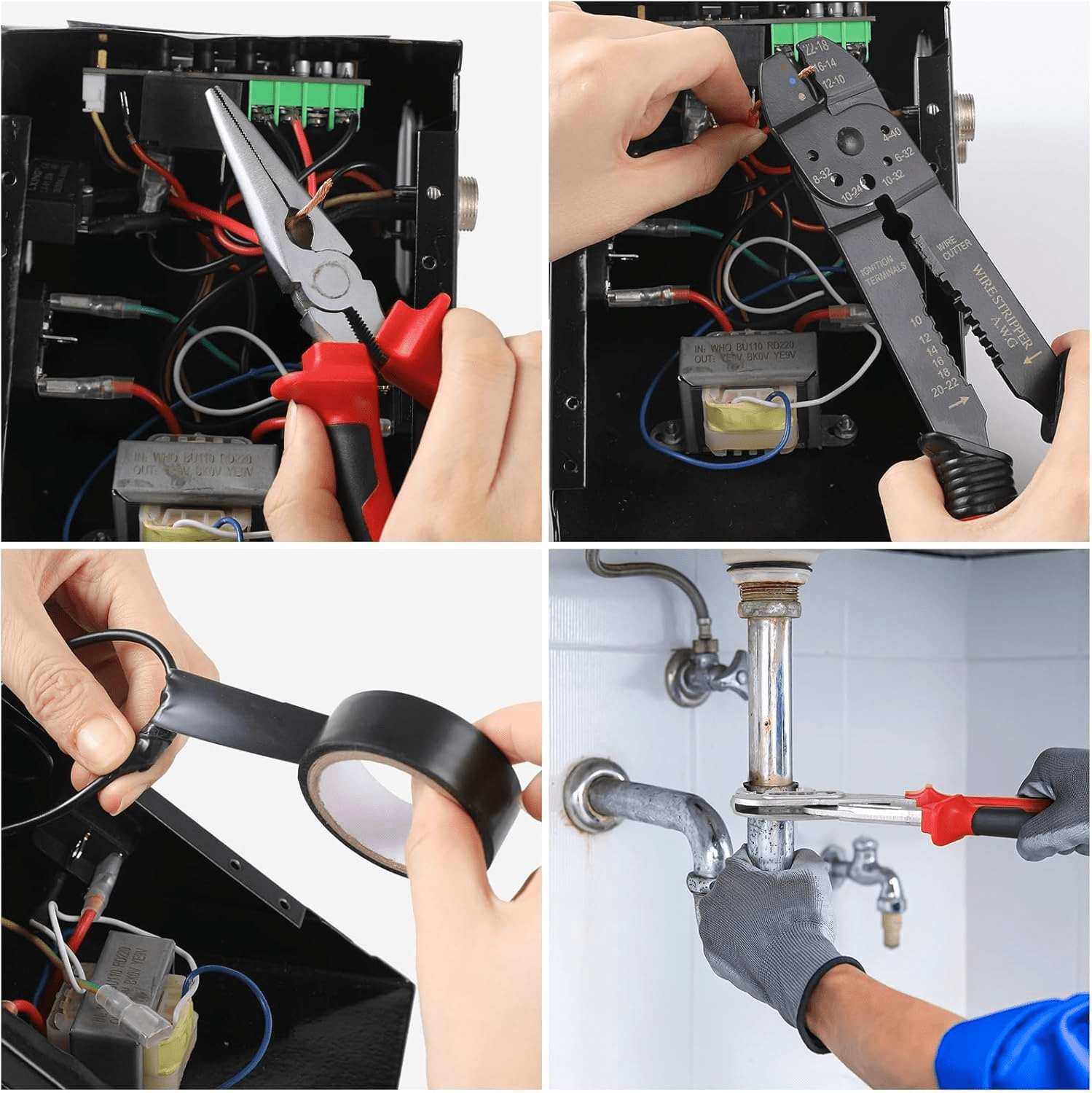 TLGREEN 218-Piece Household Tool Set, Mechanic Tool Kit with Saw, Wrenches,  Hammer, Pliers and Toolbox, for Home, Auto, Perfect for Gift (Red)