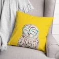 thumbnail image 3 of Creative Products Colorful Owl with Glasses on Yellow 20x20 Indoor / Outdoor Pillow, 3 of 3