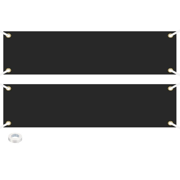 Uxcell Vinyl Blank Banners Signs to Decorate 2'x8' Sublimation Black Banner, 2 Set