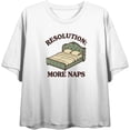 thumbnail image 4 of Resolution More Naps Women's White Crew Neck Short Sleeve Crop Tee-XXL, 4 of 6