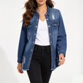 thumbnail image 2 of Miaoju Womens Jean Jacket 2026 Basic Trendy Long Sleeve Denim Jackets Button Down Fitted Western Coat with Pockets, BU1 S, 2 of 6