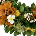 thumbnail image 6 of Northlight Mixed Shaved Wood Florals Artificial Small Spring Wreath - 11" - Orange, 6 of 9