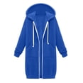 thumbnail image 6 of VISALY Zip Up Hoodies Oversized Hoodies Long Sleeve Long Tunic Sweatshirts Oversized Fleece Casual Fall Jacket Coat with Pocket Plain Hoodies Fashion Hoodies Loose Fit Tops Dressy Hoodies Blue Xxl, 6 of 9