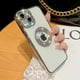 thumbnail image 1 of Funda de teléfono transparente galvanizada de lujo para iPhone 11, 12, 13, 14 Pro Max Plus, funda de diamantes de imitación suave con purpurina hueca Fivean unisex, 1 of 2
