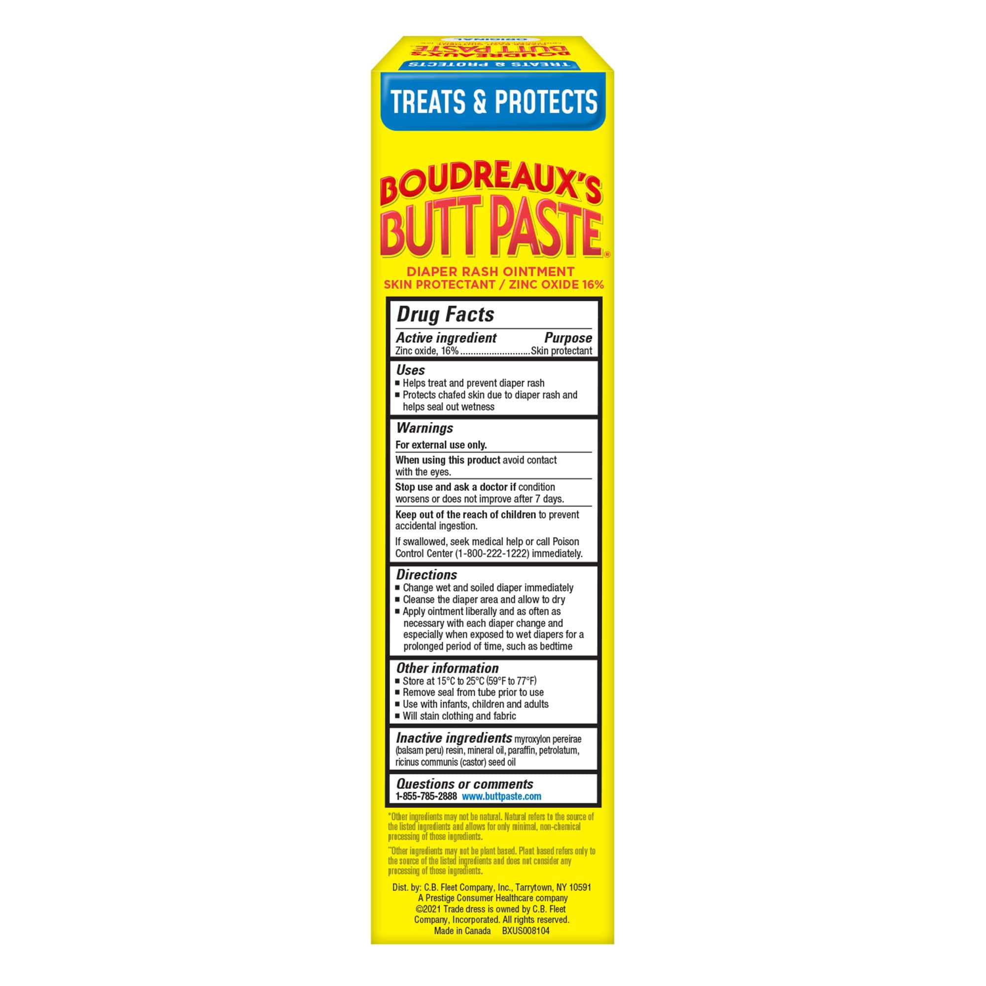 "Boudreaux's Butt Paste Original Diaper Rash Ointment Tube, 4 Oz, 6 Pack"