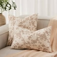 thumbnail image 4 of 100% Cotton French Pastoral Throw Pillow Covers Set of 2, 16x16 Inch Double Sided/Brown, Farmhouse Decorative Cushion Covers for Sofa Bed Living Room Home Decor, 4 of 6