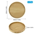 thumbnail image 2 of Uxcell 9" Round Wood Serving Tray Decorative Platter Home Kitchen Candle 2 Pack, 2 of 5