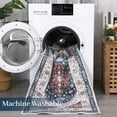 thumbnail image 6 of Washable Large Area Rug 9'x12' Vintage Distressed Non Slip No-Shedding Backing Floor Cover Soft Low Pile Foldable Floral Medallion Print Accent Throw Carpet for Home Office Decor, Blue, 6 of 8