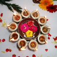 thumbnail image 2 of Diya Shape Flower Decorative Urli Bowl for Home Handcrafted Bowl for Floating, 2 of 5