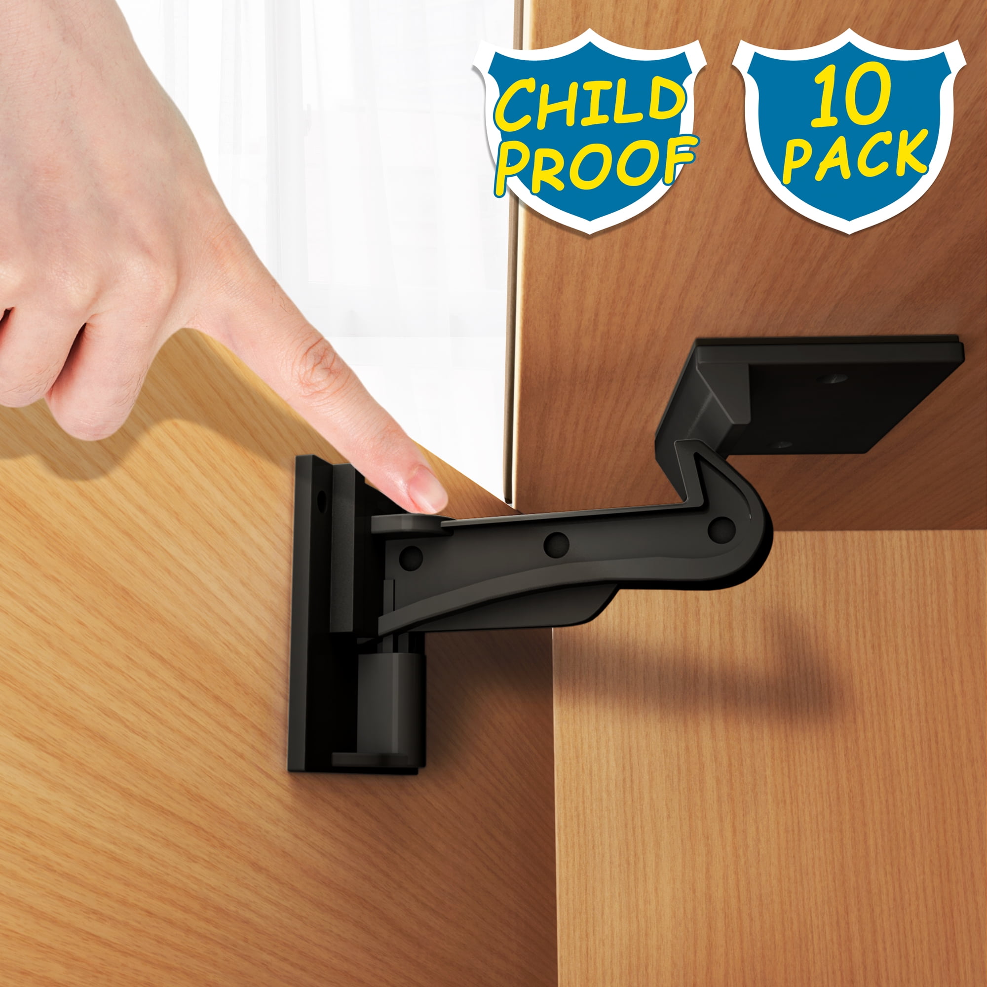 Child Safety Catch Child Proof Cupboard Door Drawer Lock Latch Catches Screws 