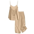 thumbnail image 5 of mgoYE Cotton Linen Set for Girls 2 Piece Outfits Spaghetti Strap Tank Tops Matching Wide Leg Pants Kids Summer Lounge Sets 3T 4T 5T 6T 7T 8T 9T 10T 11T 12T 13T 14T, 5 of 5