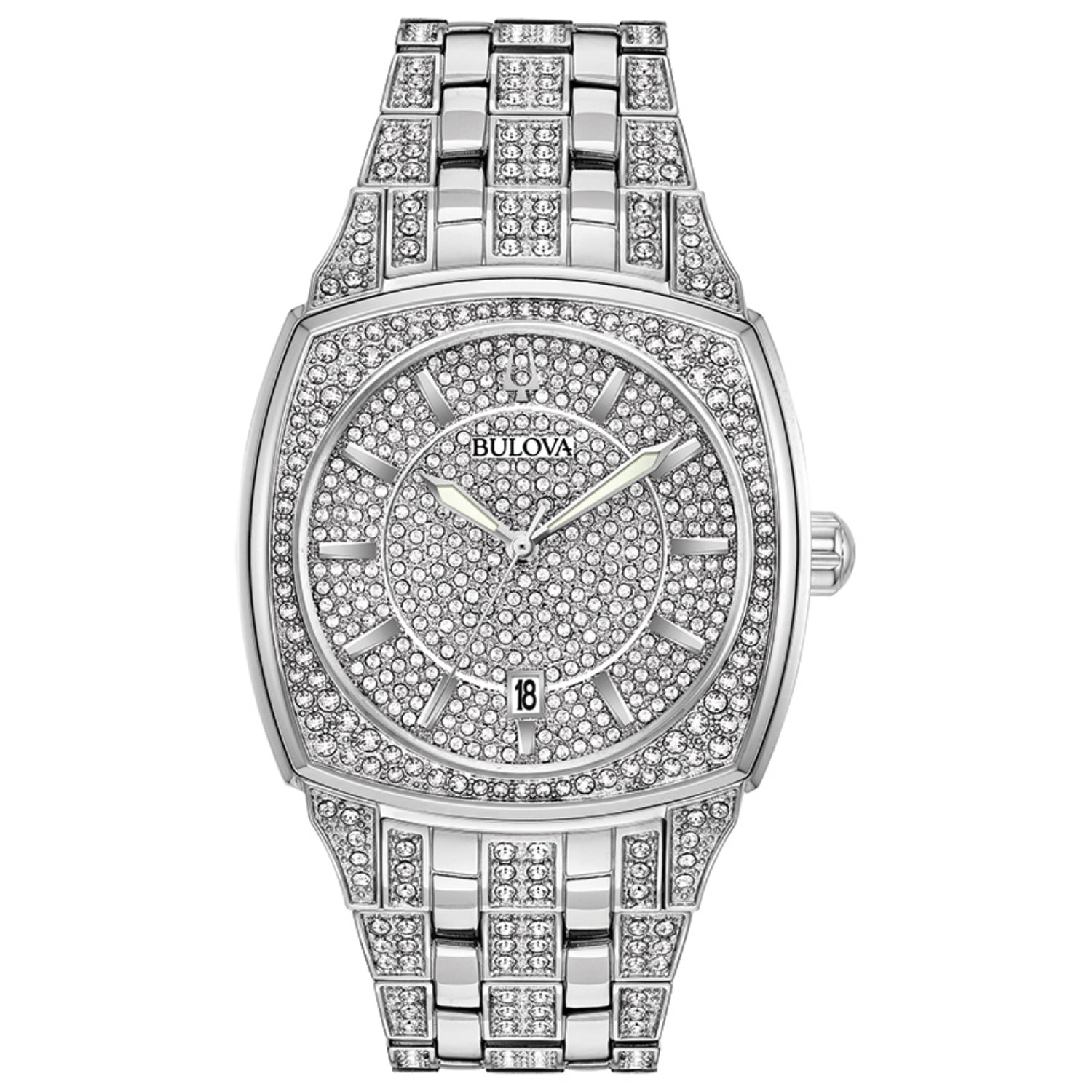 Bulova Men's Phantom Crystal Pave Stainless Steel Watch
