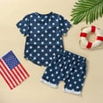 thumbnail image 5 of Odeerbi 4th of July Patriotic Two Piece Outfits for Toddler Boys Star and Stripe Shirts Kids Baby Independence Day Cute Print Short Sleeve 2024 Casual Shorts Suit Blue, 5 of 9