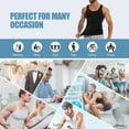thumbnail image 5 of Lalamelon 2 Pack Mens Compression Shirt Vest Tummy Control Body Shaper V Neck Tank Top Abdomen Undershirts, 5 of 5