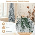 thumbnail image 5 of Topbuy 6FT Pre-lit Artificial Christmas Tree Snow-flocked Xmas Pencil Tree with 407 Branch Tips 250 LED Lights 2 Lighting Colors, 5 of 9