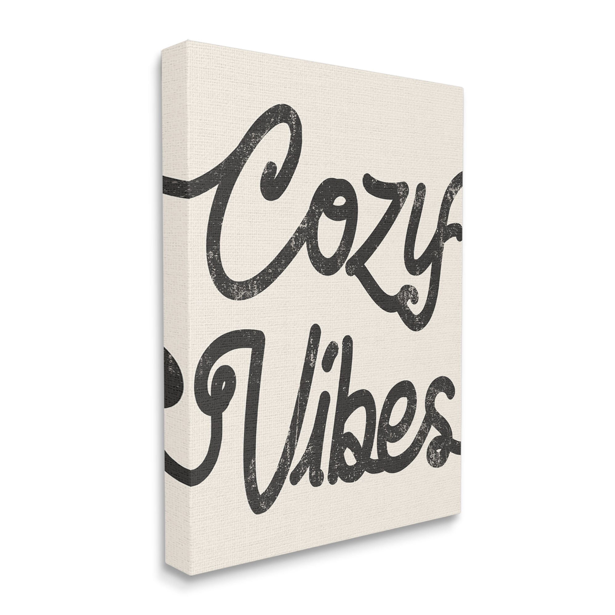 Stupell Industries Cozy Vibes Retro Vintage Typography Phrase Canvas Wall Art, 30 x 40, Design by Lil' Rue