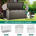 thumbnail image 2 of Dextrus 260 Gallon Extra Large Deck Box, Double-Wall Resin Outdoor Storage Box with Flexible Divider for Patio Garden, 1000lbs Load Capacity, Lockable & Waterproof (Light Brown), 2 of 9