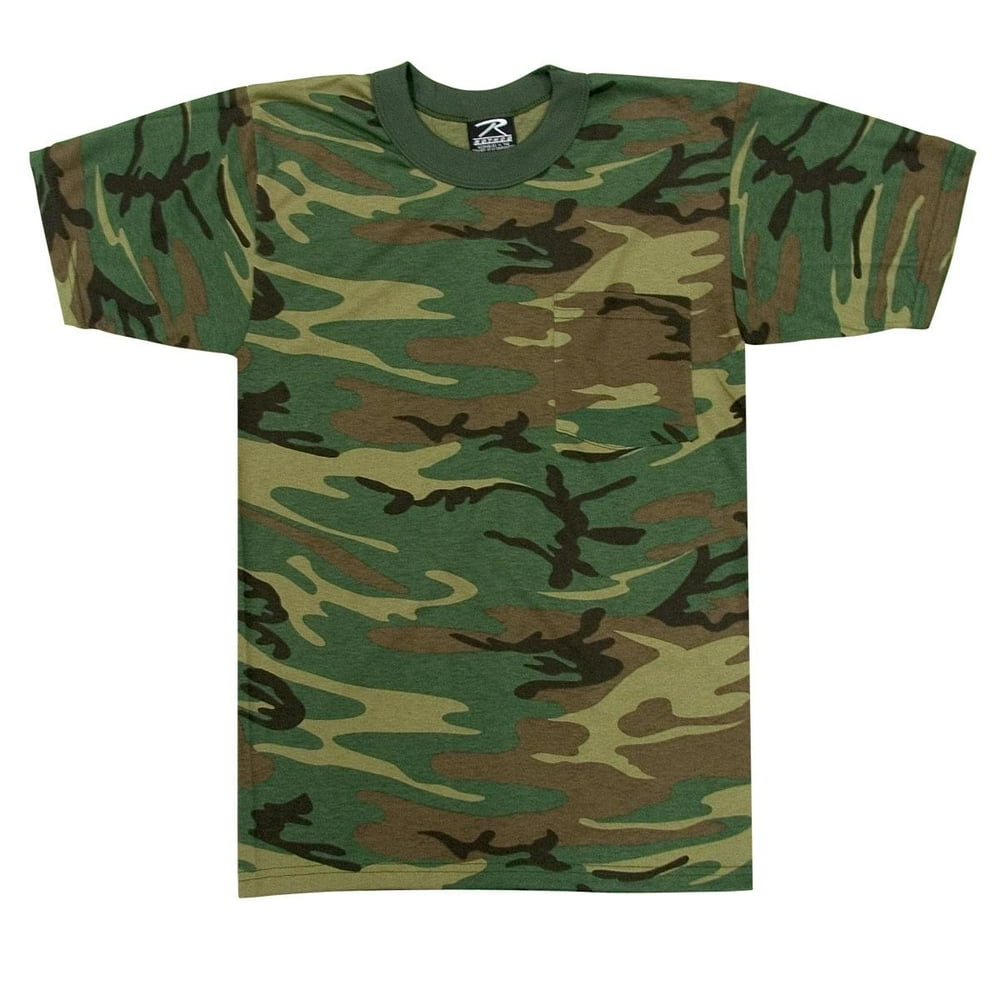 Woodland Camouflage TShirt with Pocket
