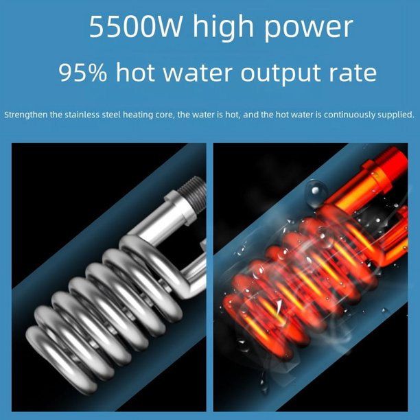 Mini pequeño calentador de agua eléctrico instantáneo de conversión de frecuencia de temperatura constante para el hogar, pequeño tesoro de cocina, ducha de baño, artefacto de agua