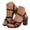 Black, variant on Women's Strappy Heeled Sandals Open Toe Chunky Block Heels with Adjustable Ankle Strap Wedding Evening Party Dress Shoes Beige Size 9.5