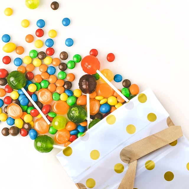 50 bolsas de regalo con cordón dorado, bolsas de dulces con cinta, bolsas peque?as para fiestas, Navidad, bodas, cumplea?os, Banban LingWen 8390615505048