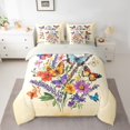 thumbnail image 3 of Manfei Magic Butterfly Animal Twin Bedding Sets 7-Piece for Girls, Rustic Flower Floral Bedding Comforter Set, Vintage Fashion Reversible Sheet Sets, Microfiber Bedroom Decor, 3 of 8