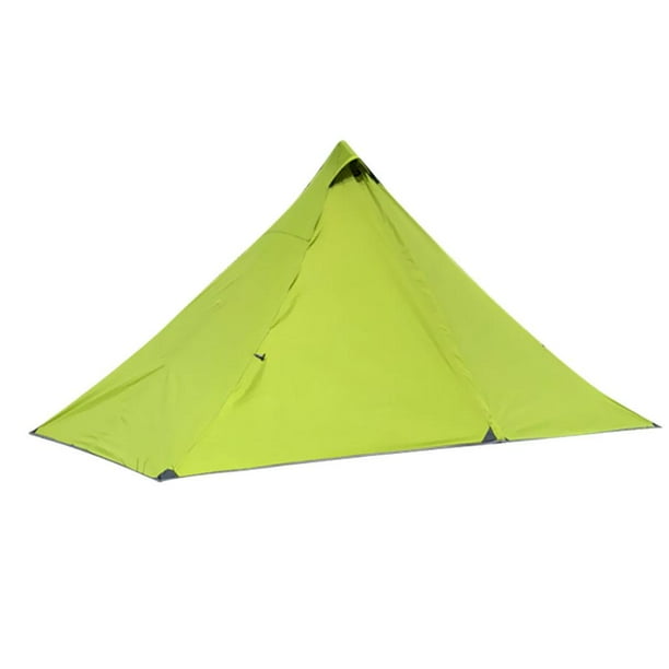 Tienda de campaña ultraligera para exteriores para 1 persona, impermeable, para mochileros, tipo pirámide, 3 Verde
