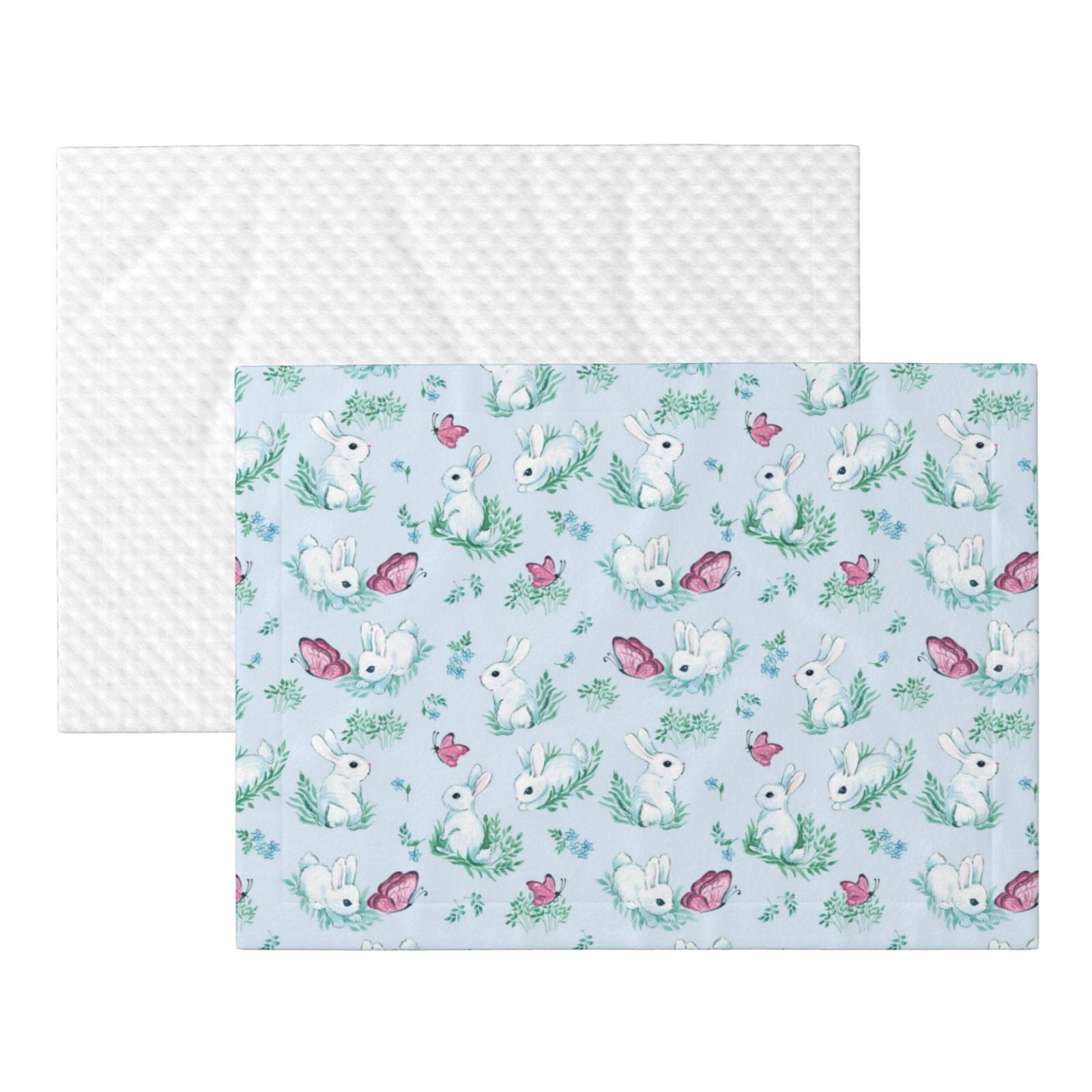 Naloa Rabbit And Butterfly Dog Blanket, 3 Sizes Cat Blanket for Indoor Cats Large Medium Small Dog Gifts-Large