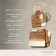 thumbnail image 3 of Twine Marble and Acacia Drink Coasters for Cocktails, Table Décor, Set of 4, 3 of 8