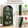 thumbnail image 5 of WOOW DEPOT 73.6" Tempered Glass Arched Display Cabinet Heavy Duty 4-Tier Metal Curio Cabinet w/ Adjustable Dual Doors Shelves Kitchen Office Shelving Unit, 5 of 9