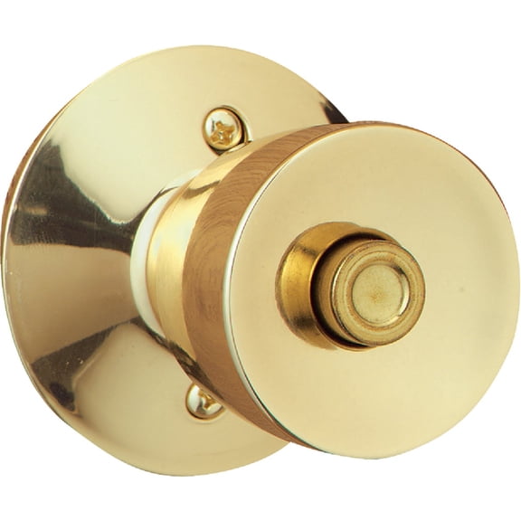 Schlage F40 V BEL 605 Bell Door Knob, Bed & Bath Privacy Lock, Bright Brass