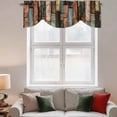 thumbnail image 3 of Tie Up Valances for Windows, Vintage Wood Grains Adjustable Valance Curtains Window Treatment for Living Room, Farmhouse Colorful Wooden Texture Rod Pocket Kitchen Curtains & Drapes 60x18 Inch, 3 of 9