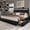 Black, variant on Breltam Velvet Upholstered Bed with Storage Drawers, King Size Platform Bed with LED Lights & Charging Station&Storage Shelves, Beige