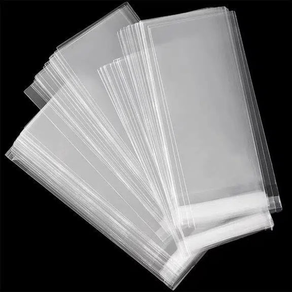 Qiucioku 100 Pack Clear Paper Money Holders, Dollar Bill Sleeves, Currency Collection Sleeves Protector Bag, 8.3x3.5 Inches