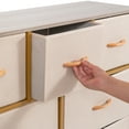 thumbnail image 3 of Prime Garden 9 Drawers Dresser for Kids Room High Storage Tower Furniture, Gold, 3 of 9