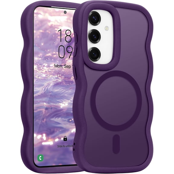 REQO for Samsung Galaxy A16/A16 5G/A17 5G Case, Wavy Frame Hard Translucent Clear Cover for Women Men Compatible with Magsafe Shockproof TPU Phone Case for Samsung Galaxy A17 5G/A16 5G/A16