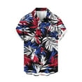 thumbnail image 4 of ZCFZJW Mens Hawaiian Shirt Short Sleeve Floral Button Down Shirts Tropical Summer Beach Vacation Tees Shirts Lightweight Camp Collar Shirt Blue#03 XXXL, 4 of 6