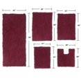 thumbnail image 5 of Home Weavers Fantasia Bath Rug 100% Cotton Non-Slip Bathroom Rug Set Machine Washable Bathroom Rug, Bath Rug, Bathroom Rug, Runner, U Shaped Contour, Red Color 5 Piece Bath Rug set, 5 of 6