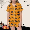 thumbnail image 2 of Pyjamas Imprimés Décontractés 2025 pour Filles, Col Boutonné, Manches Courtes, Taille 14, Ensemble Haut et Short, 2 of 4