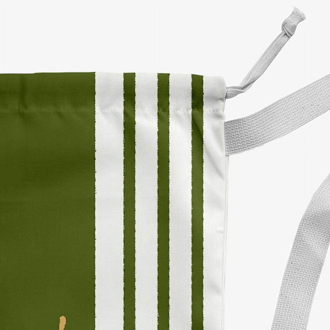 Simply Daisy Canvas Jingle on a Stripe 28 x 36 in Fern Green Laundry Bag