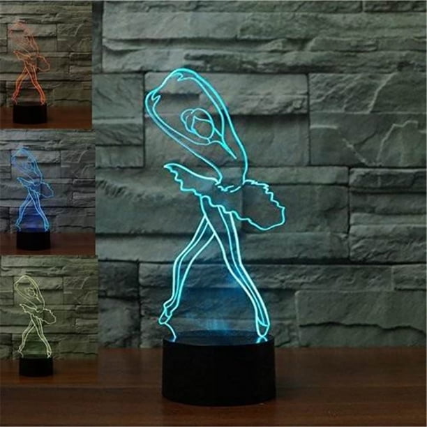 Lámpara de escritorio HUOGUO luz nocturna LED 3D Optical Illusion Ballerina