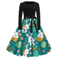 thumbnail image 1 of WILLBEST Robe de Maternité de Mariage pour Femmes, Imprimé de Pâques, Manches Longues, Robe Maxi Ceinturée, Robe Décontractée Fluide pour les Fêtes avec Taille à Nouer, 1 of 2